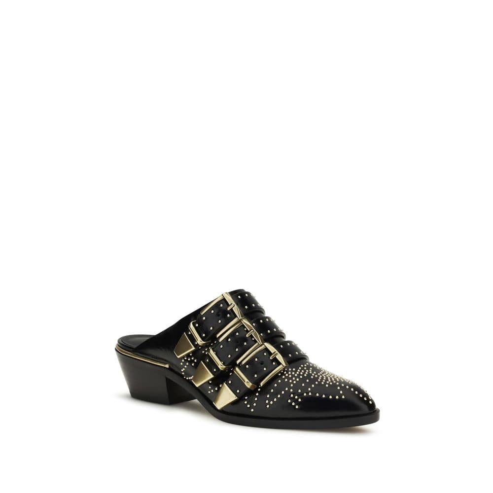 ChloƩ Black Calf Leather Bos Taurus Mules - Image 2