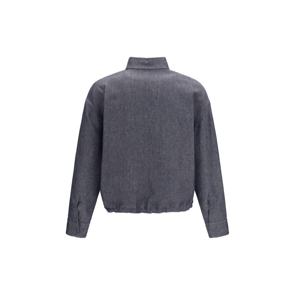 Fendi Blue Linen Denim Jacket - Image 2