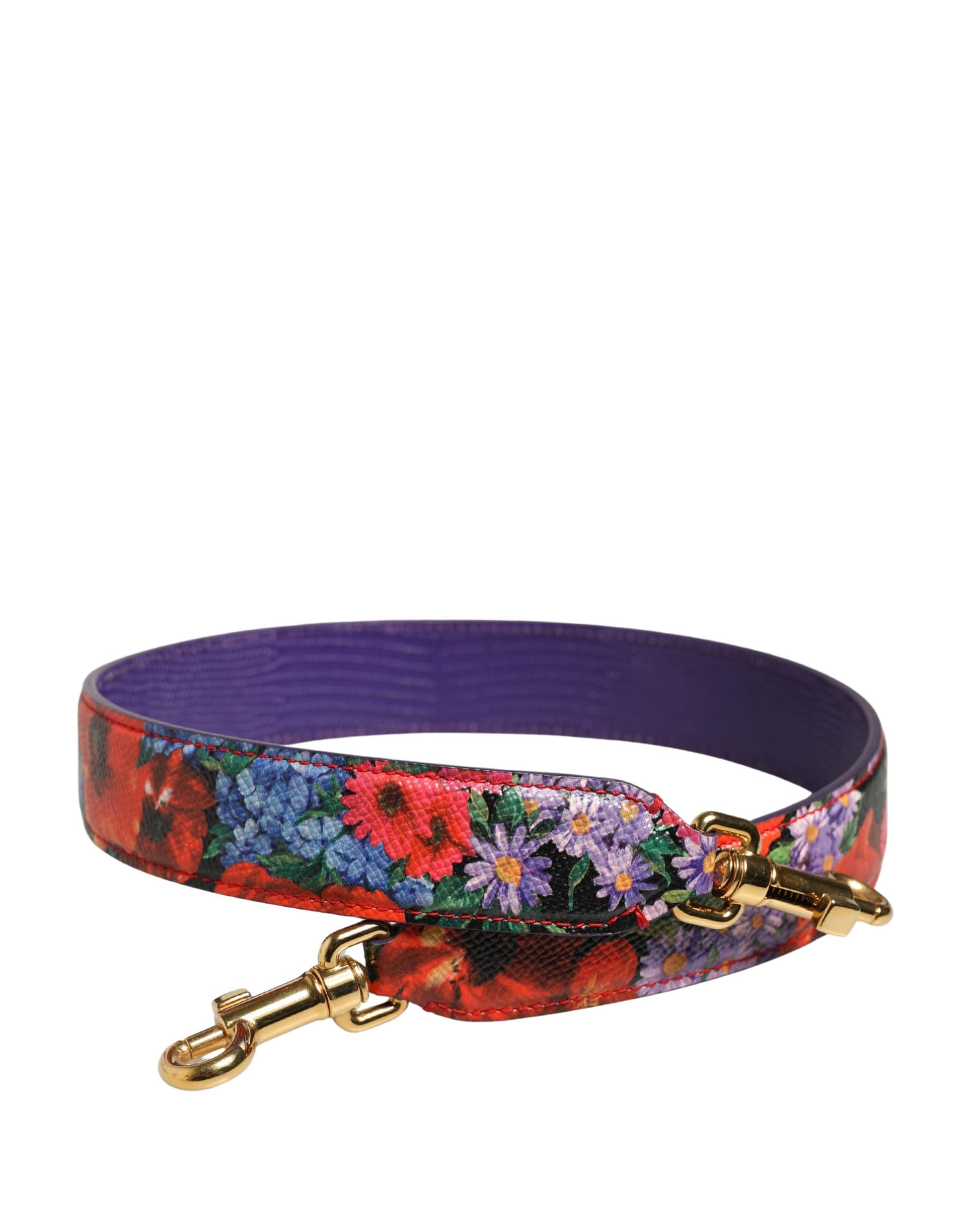 Dolce & Gabbana Multicolor Floral Leather Bag Accessory Shoulder Strap - Image 2