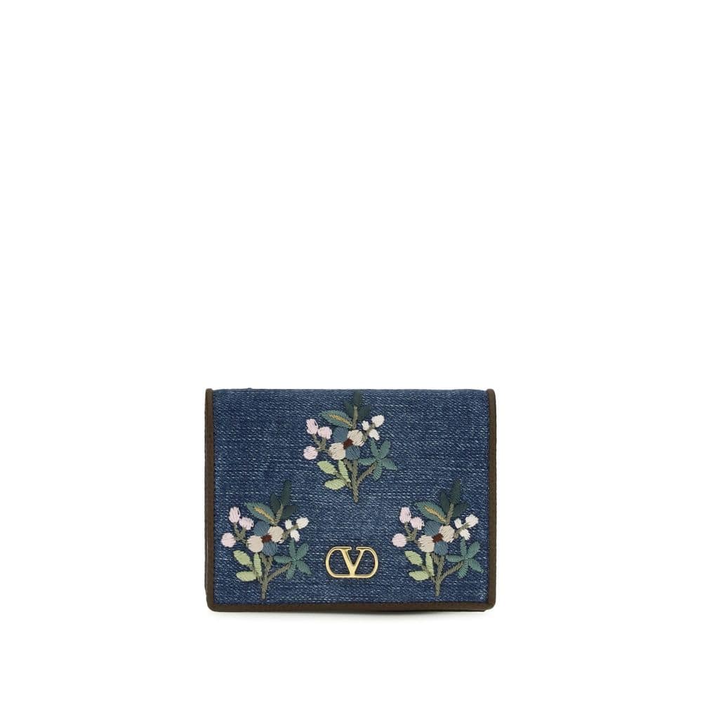 Valentino Garavani Blue Cotton Wallet