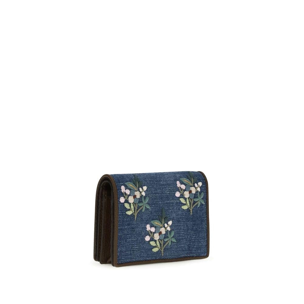 Valentino Garavani Blue Cotton Wallet - Image 2