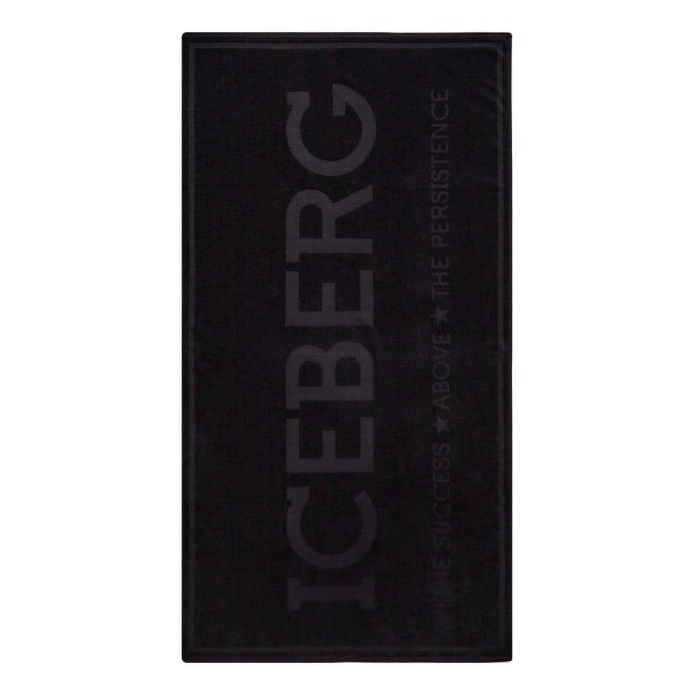 Iceberg Black Cotton Men's Beach Towel