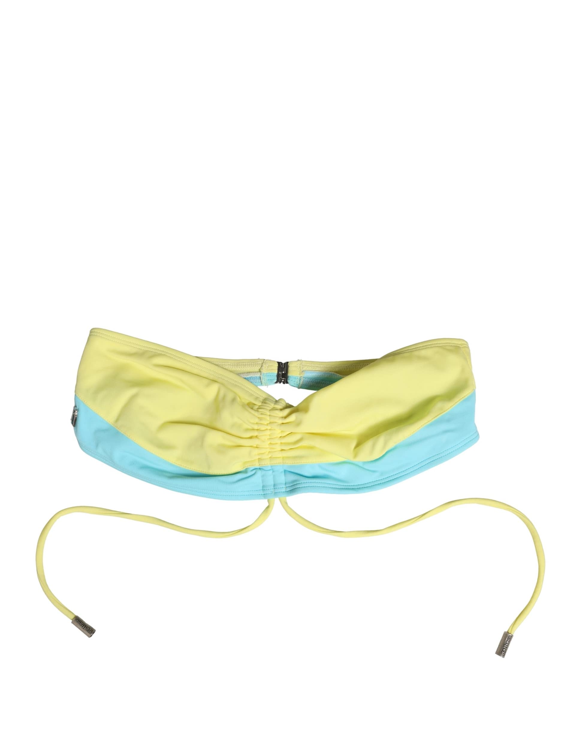 Pyrex Yellow Blue Bandeau Top Bikini Bottom 2 Piece Swimwear - Image 4