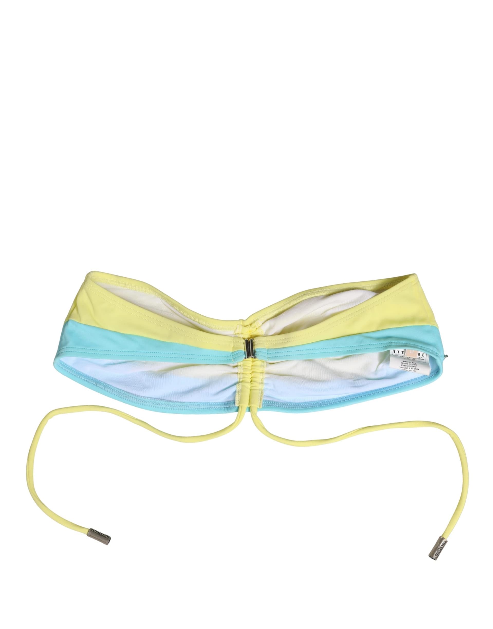 Pyrex Yellow Blue Bandeau Top Bikini Bottom 2 Piece Swimwear - Image 3