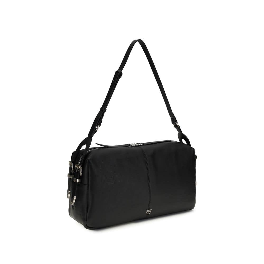 PINKO Black Calf Leather Bos Taurus Shoulder Bag - Image 2