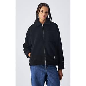 Champion Black Polyester Full-Length Jacket