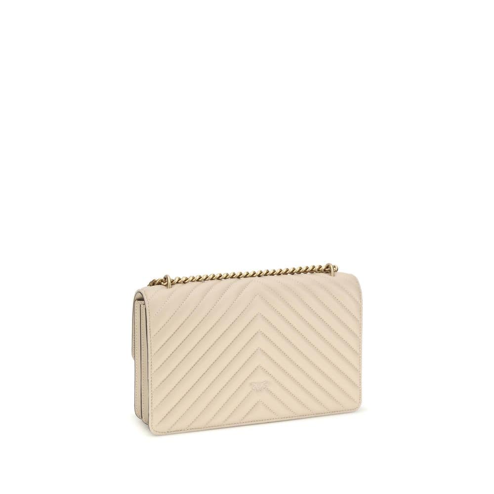 PINKO Beige Calf Leather Bos Taurus Shoulder Bag - Image 3