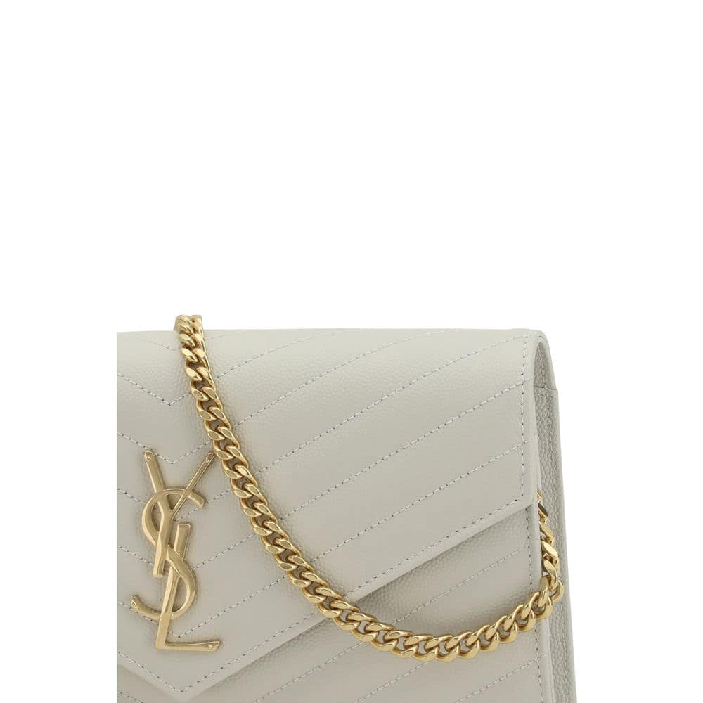 Saint Laurent White Calf Leather Bos Taurus Shoulder Bag - Image 4