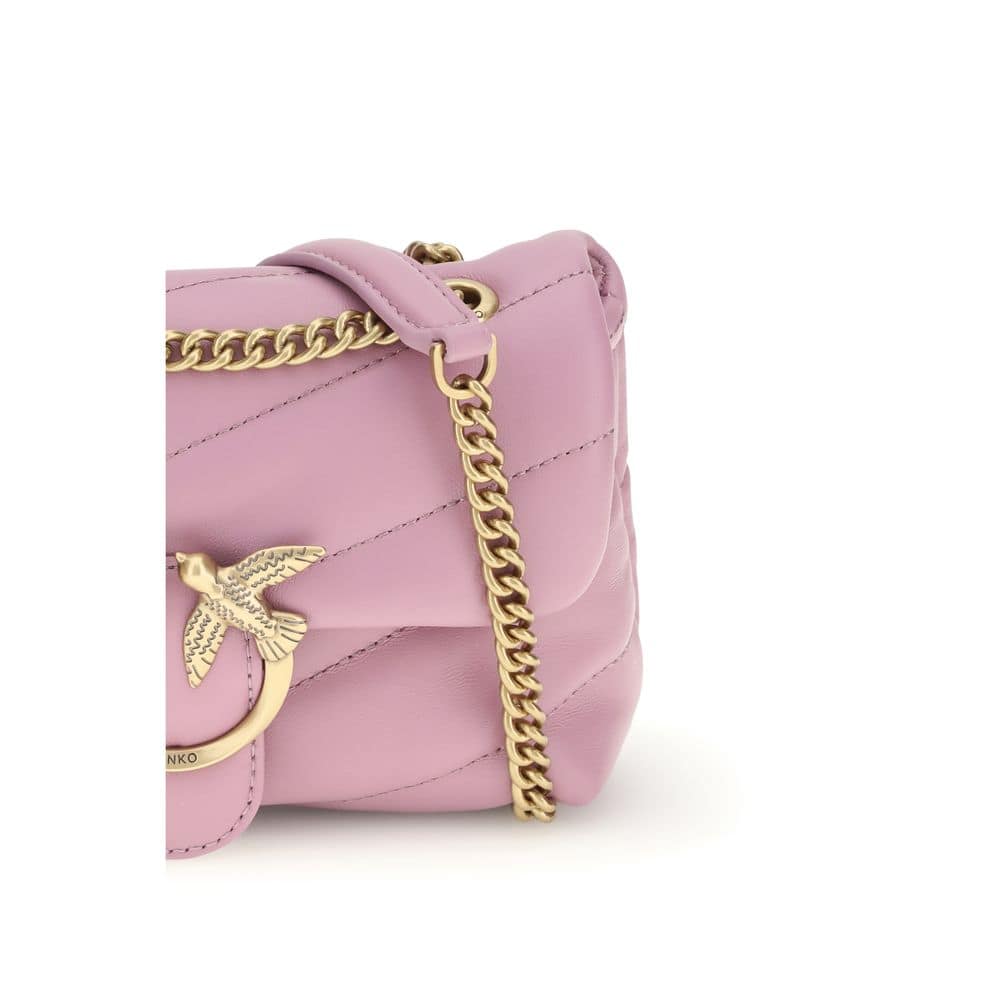 PINKO Purple Calf Leather Bos Taurus Shoulder Bag - Image 4