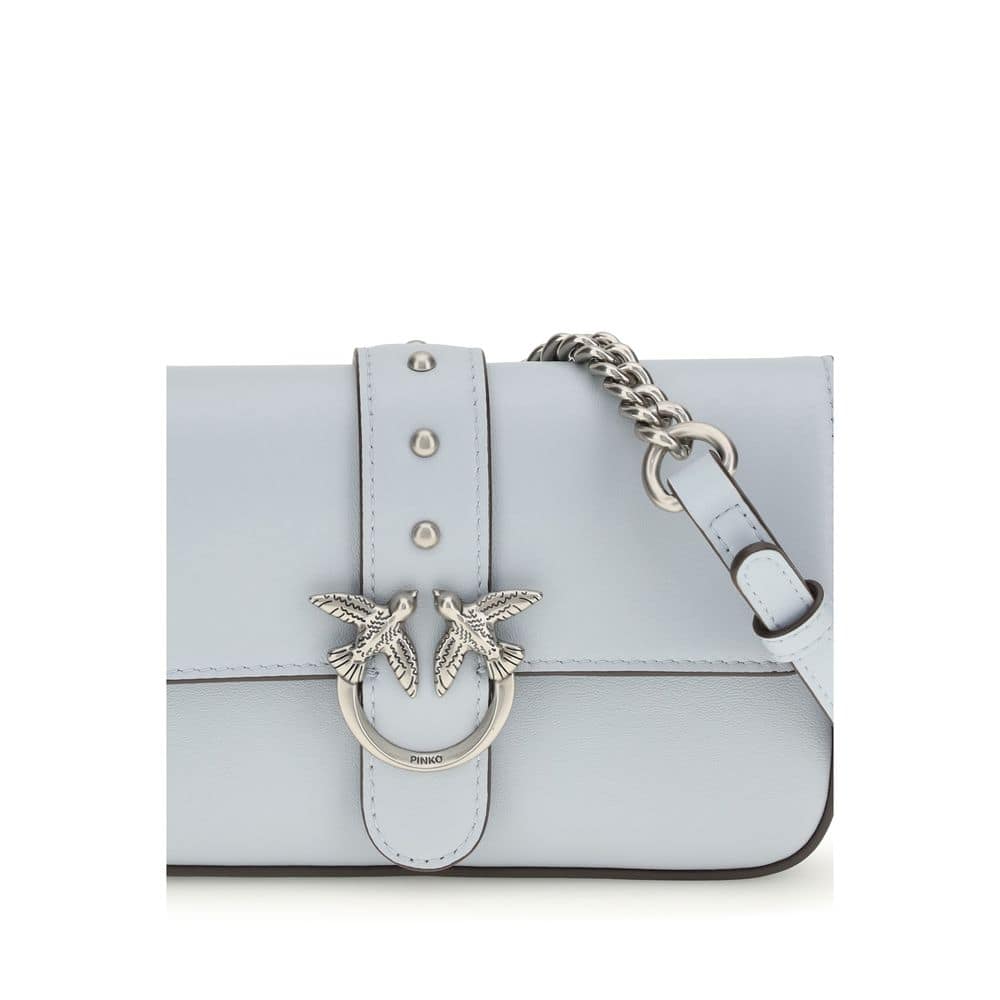 PINKO Blue Calf Leather Bos Taurus Shoulder Bag - Image 4