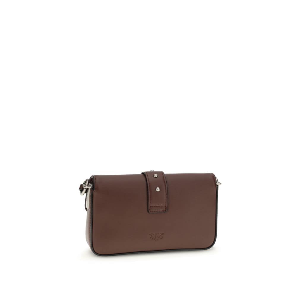 PINKO Brown Calf Leather Bos Taurus Shoulder Bag - Image 3