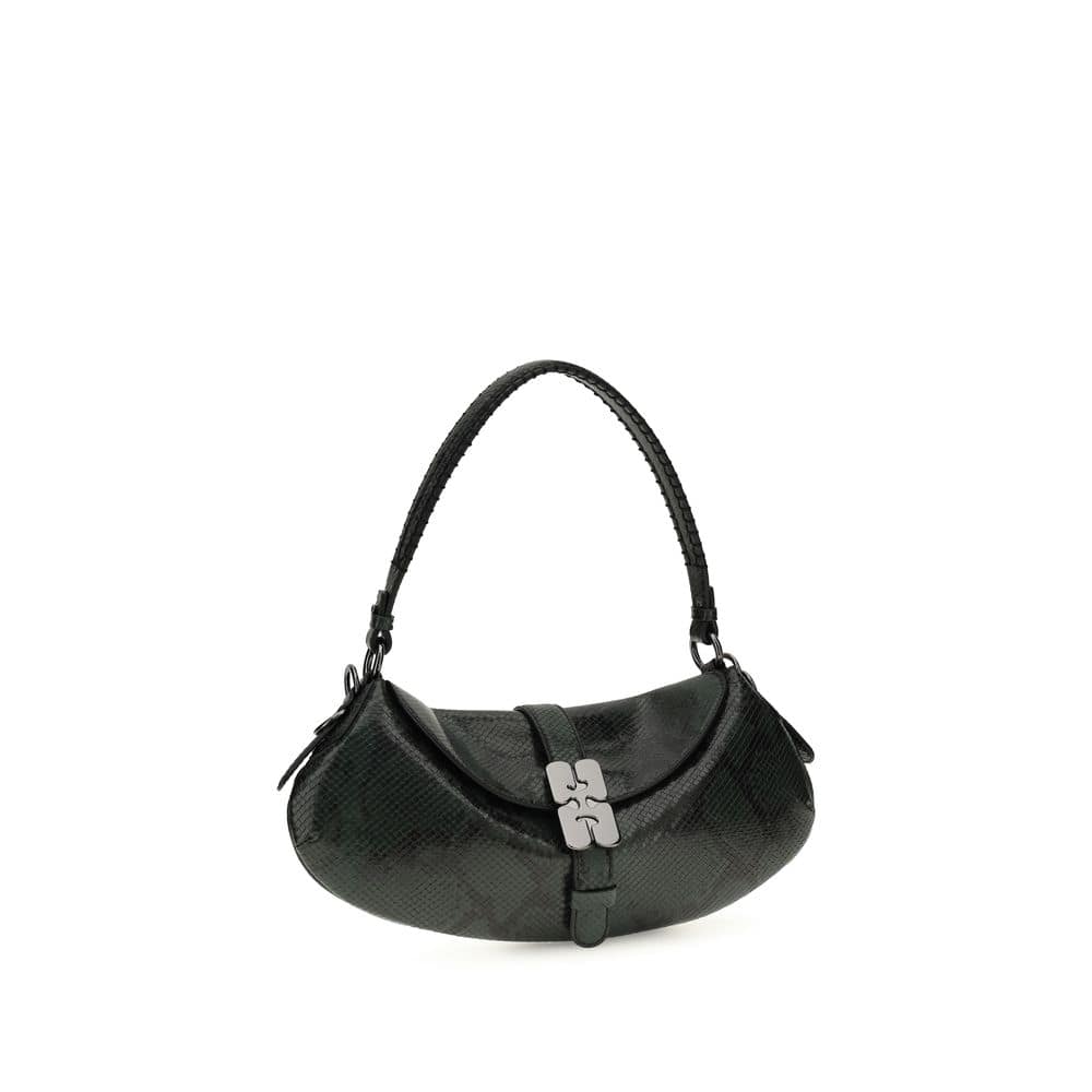 Ganni Blue Recycled Leather Shoulder Bag - Image 2