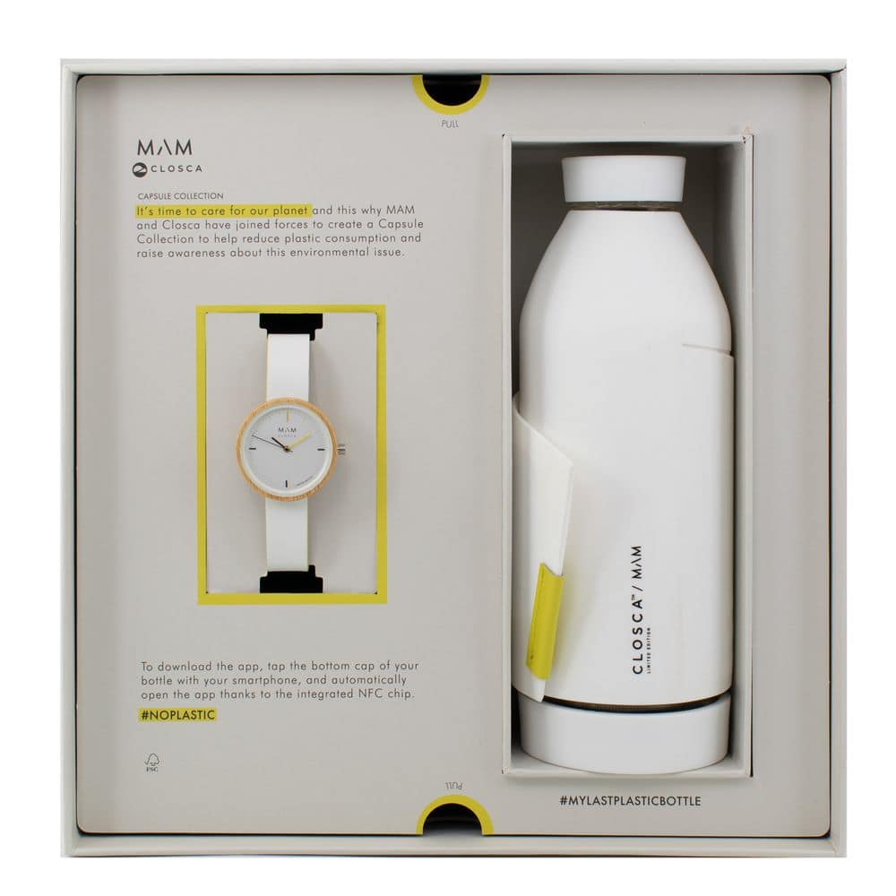 MAM White Leather Dress Watch - Image 2