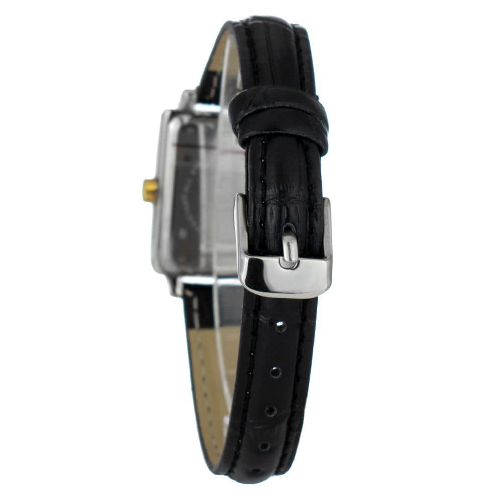 JUSTINA Black Leather Dress Watch - Image 2