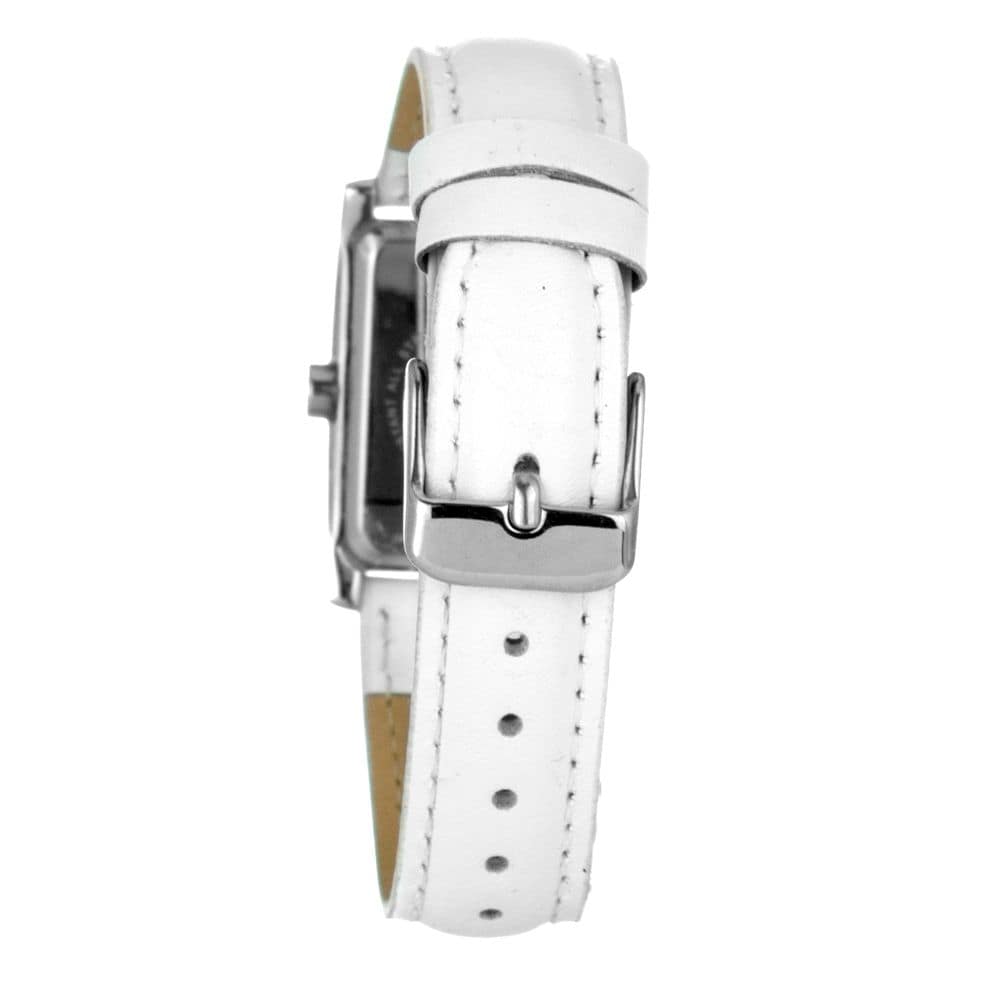 JUSTINA White Leather Dress Watch - Image 2