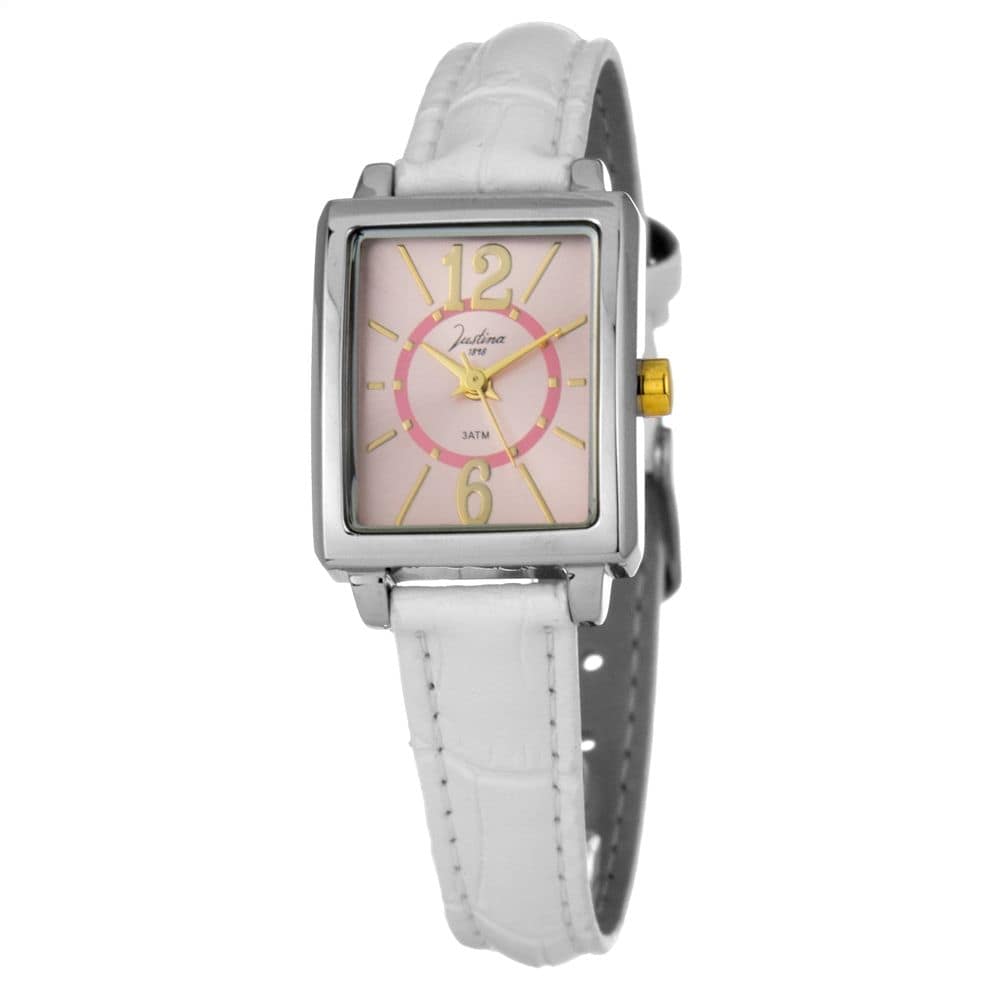 JUSTINA Multicolor Leather Dress Watch