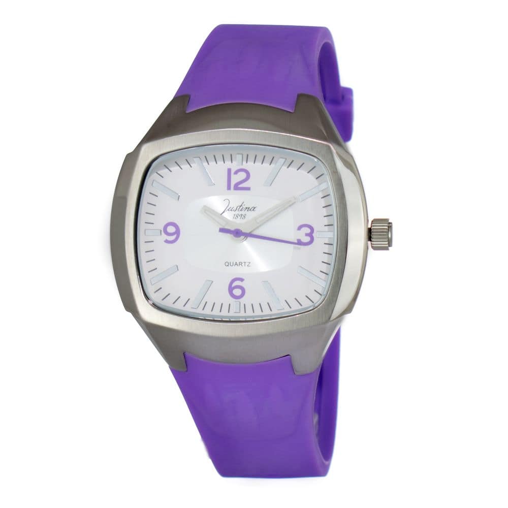 JUSTINA Purple Rubber Dress Watch