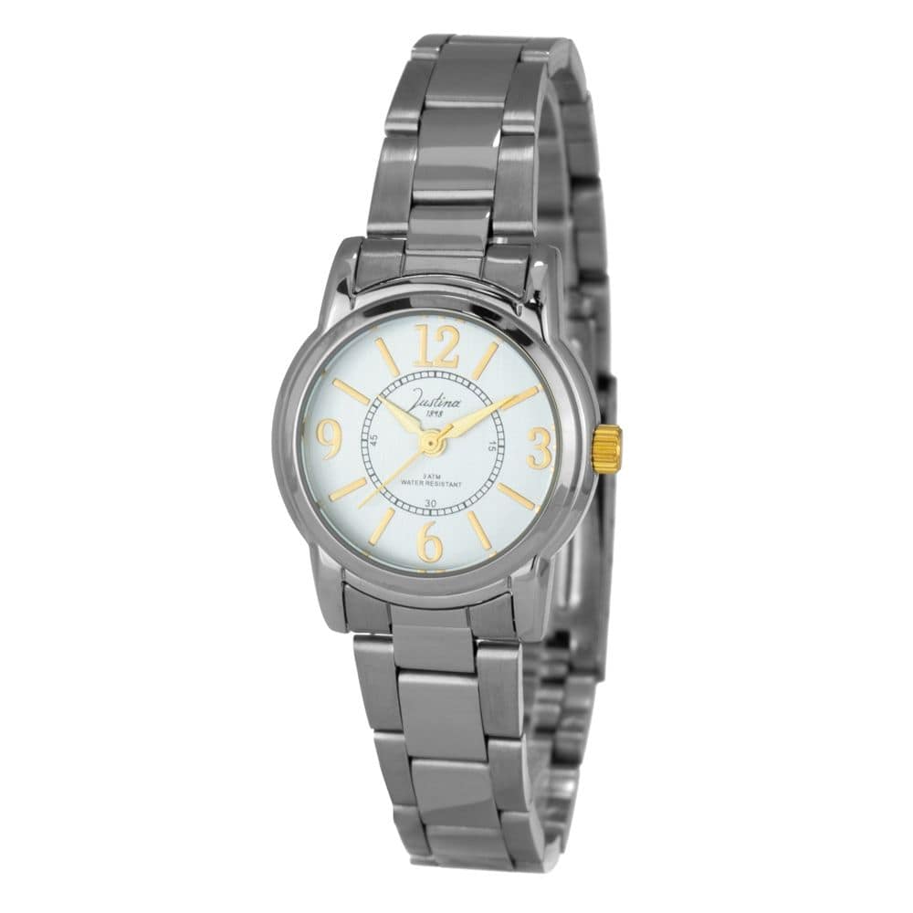 JUSTINA Silver Stainless Steel Dress Watch