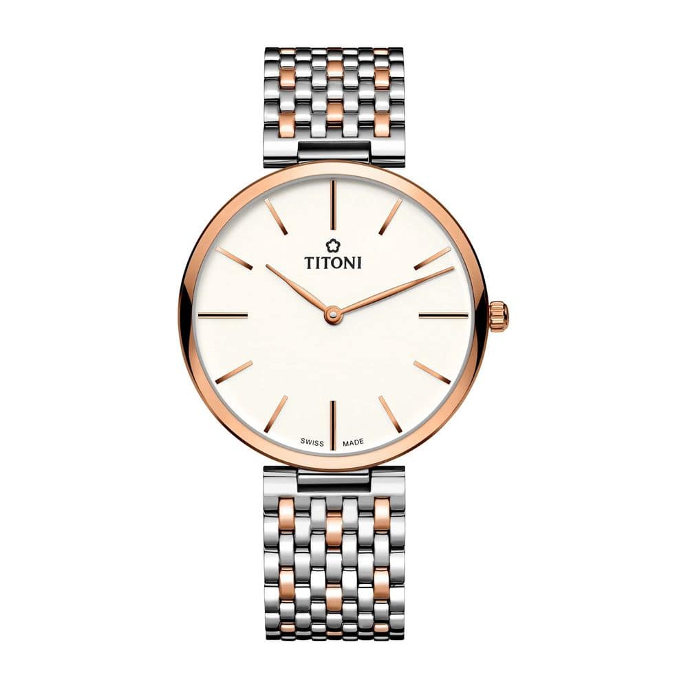 TITONI Gray Stainless Steel Dress Watch