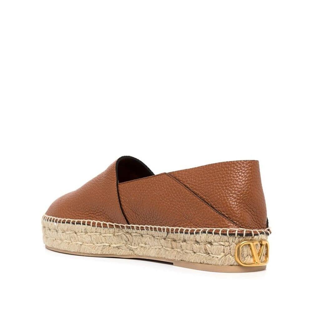 Valentino Garavani Brown Calfskin Espadrilles - Image 3
