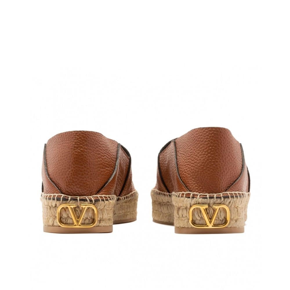 Valentino Garavani Brown Calfskin Espadrilles - Image 4