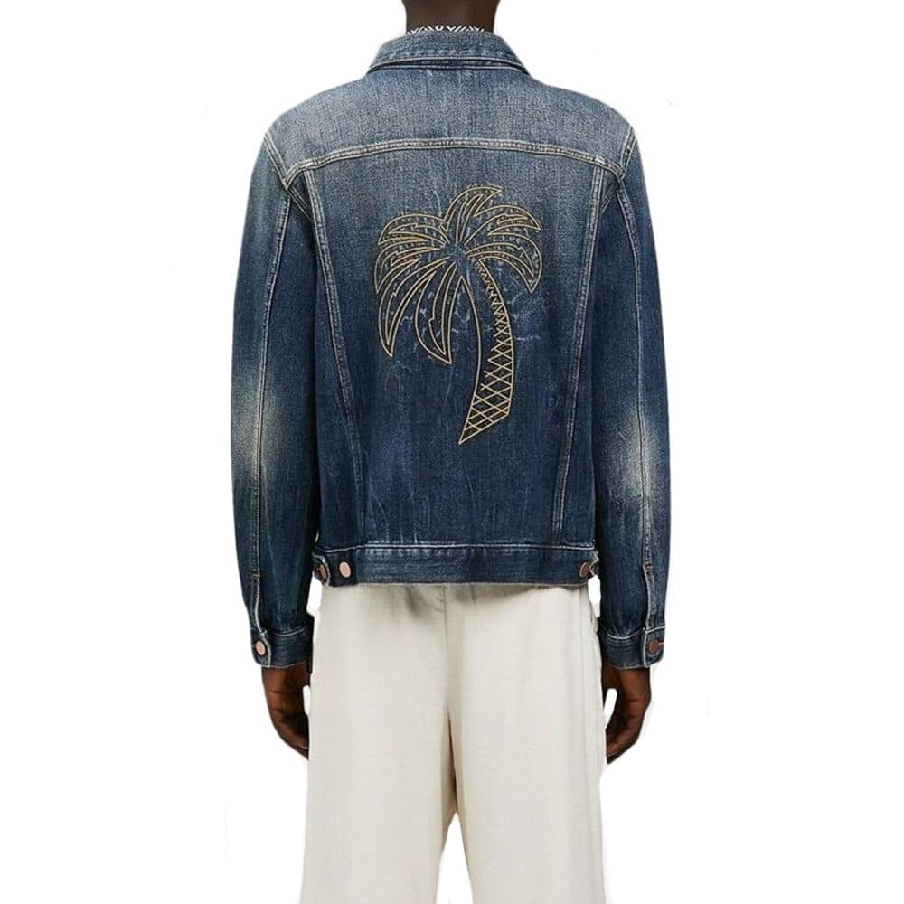 Palm Angels Blue Cotton Denim Jacket - Image 3