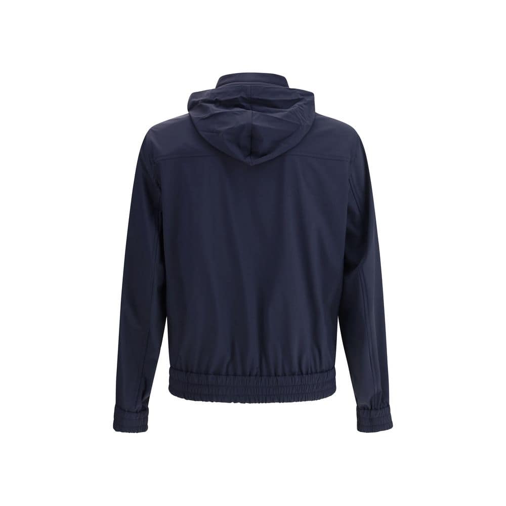 Brunello Cucinelli Blue Polyamide Shell Jacket - Image 2