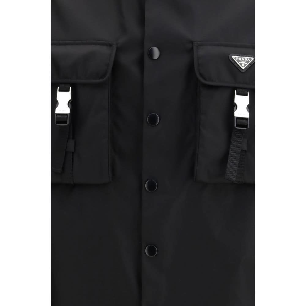 Prada Black Recycled Polyamide Jackets And Coat - Image 3