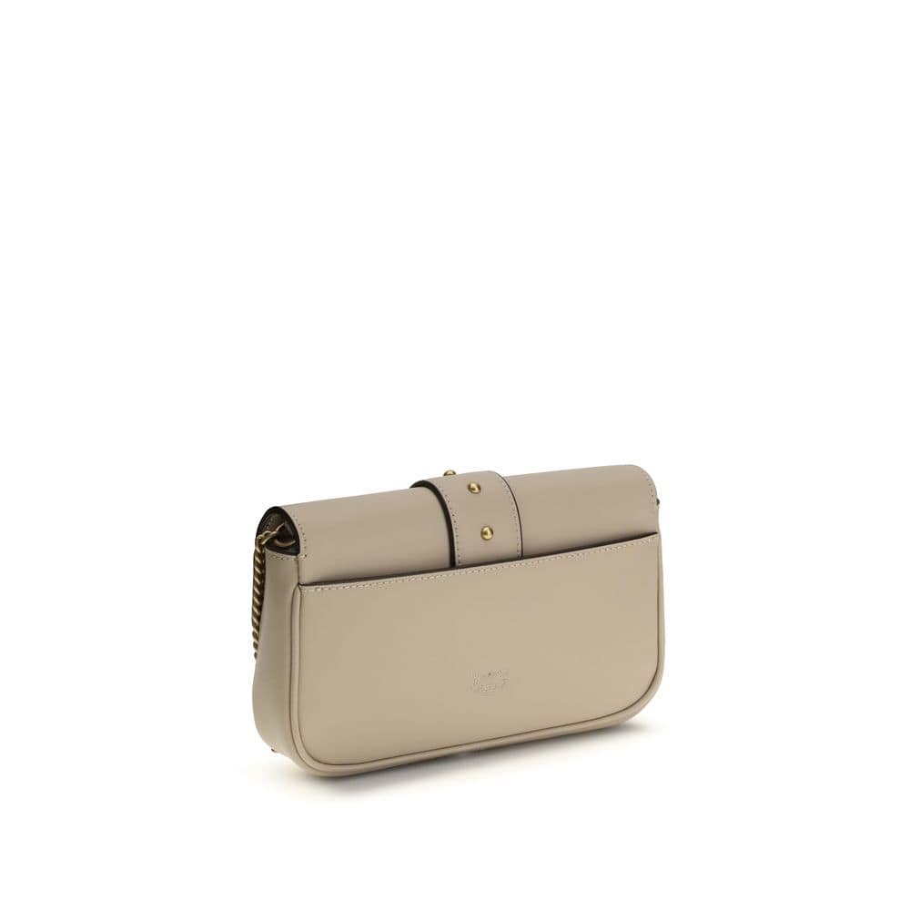 PINKO Beige Calf Leather Bos Taurus Shoulder Bag - Image 3