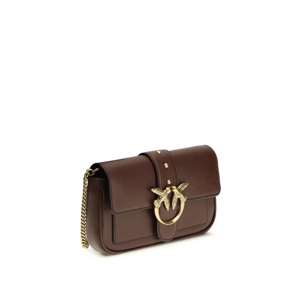 PINKO Brown Calf Leather Bos Taurus Shoulder Bag - Image 2