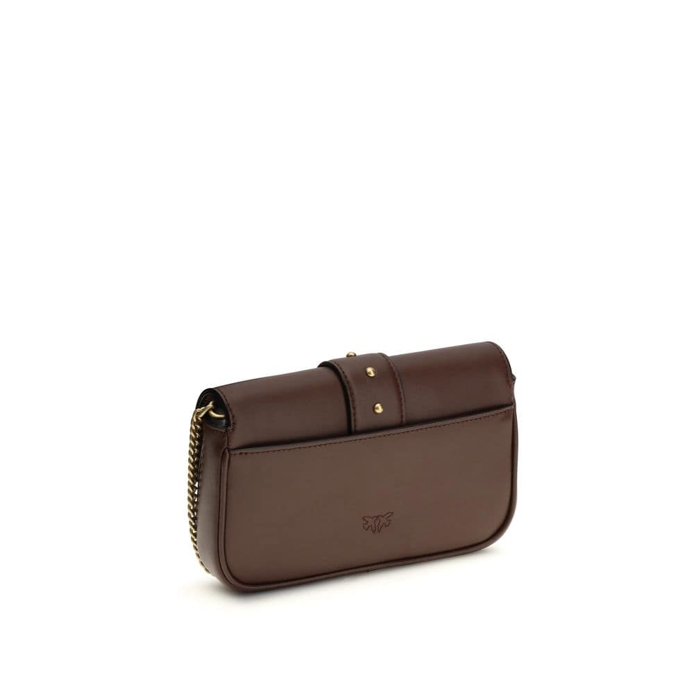 PINKO Brown Calf Leather Bos Taurus Shoulder Bag - Image 3