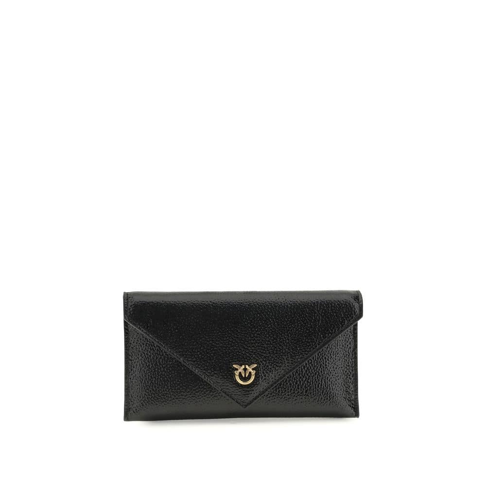 PINKO Black Calf Leather Bos Taurus Clutch Bag