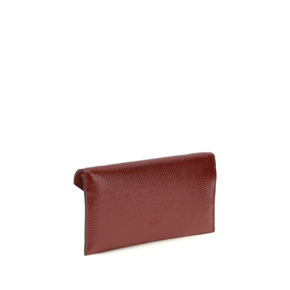 PINKO Bordeaux Calf Leather Bos Taurus Clutch Bag - Image 3