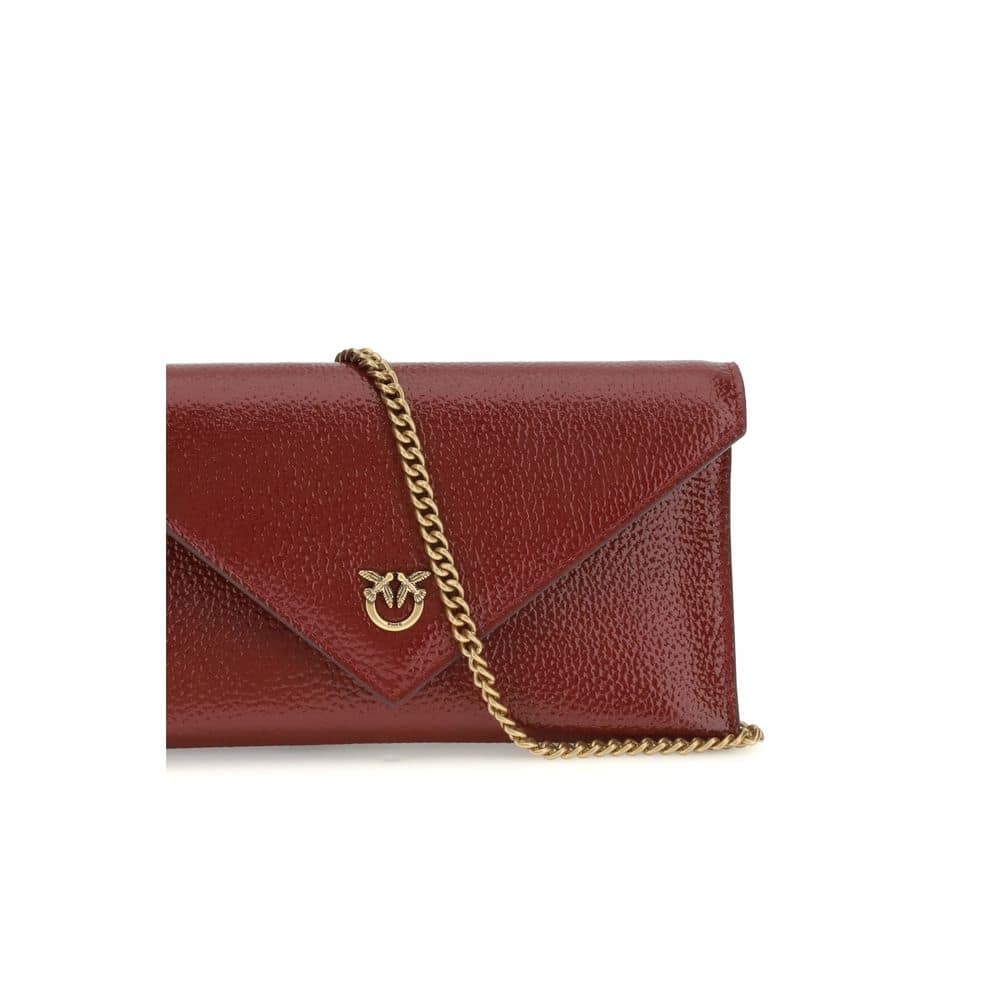 PINKO Bordeaux Calf Leather Bos Taurus Clutch Bag - Image 4