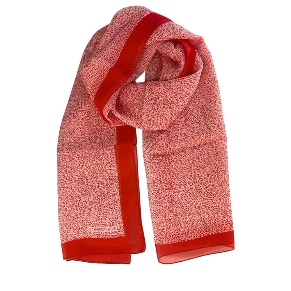 Borbonese Red Silk Women Scarf - Image 2