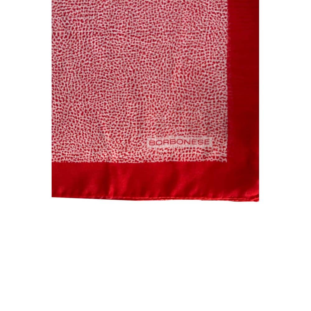 Borbonese Red Silk Women Scarf - Image 4