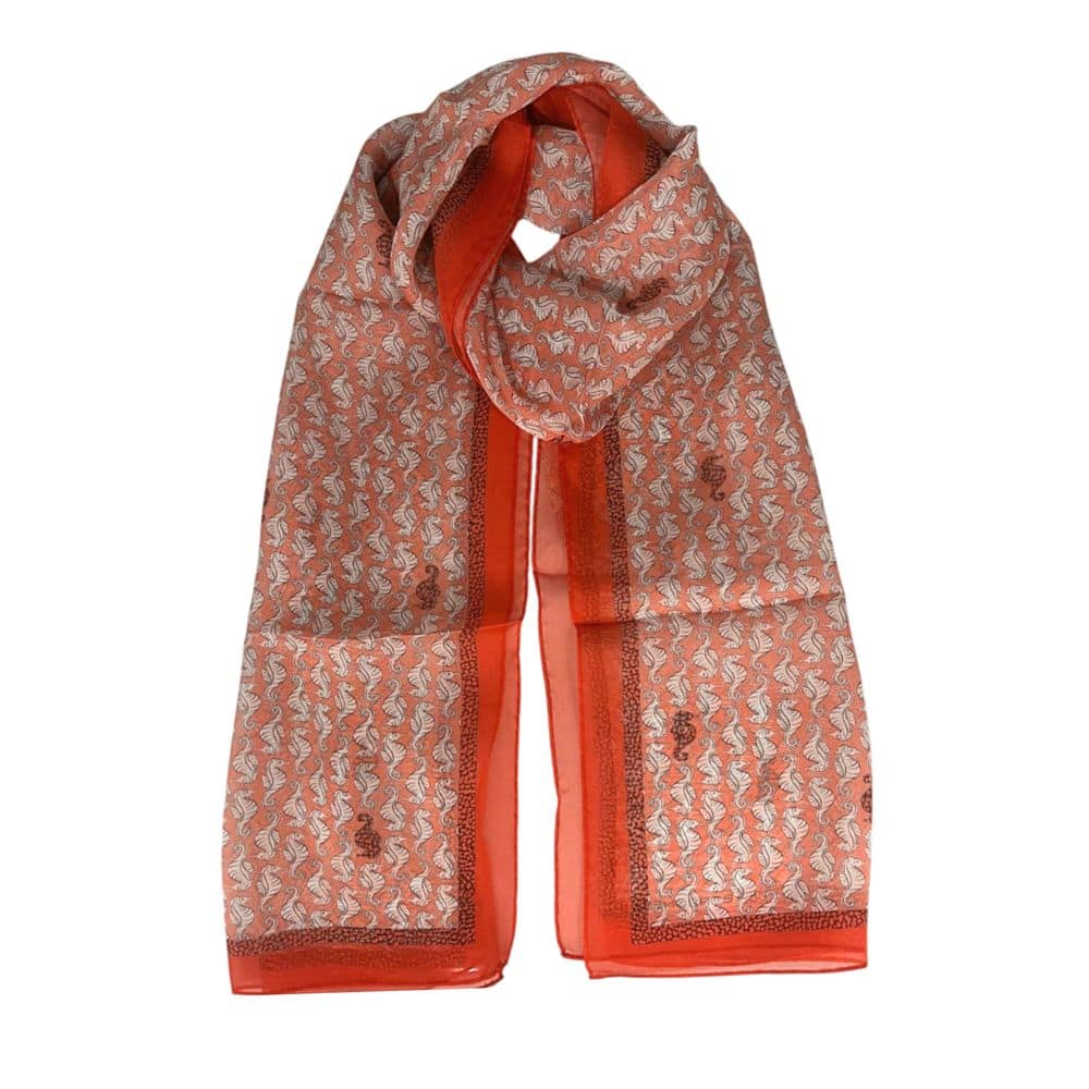 Borbonese Red Silk Women Scarf - Image 2