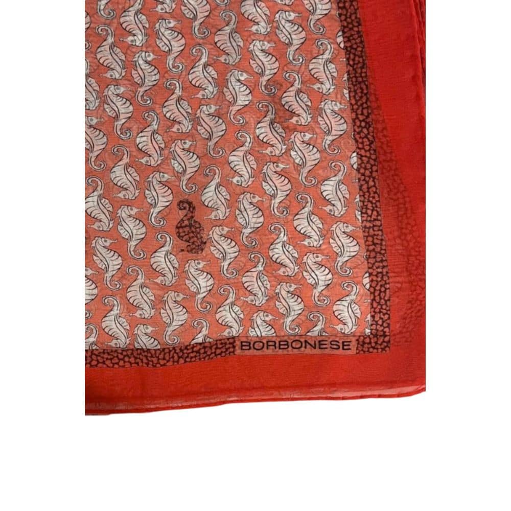 Borbonese Red Silk Women Scarf - Image 5