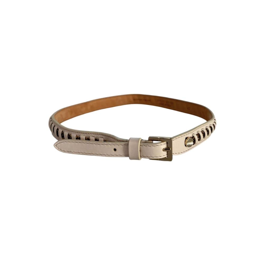 Borbonese White Leather Women's Belt - Image 2