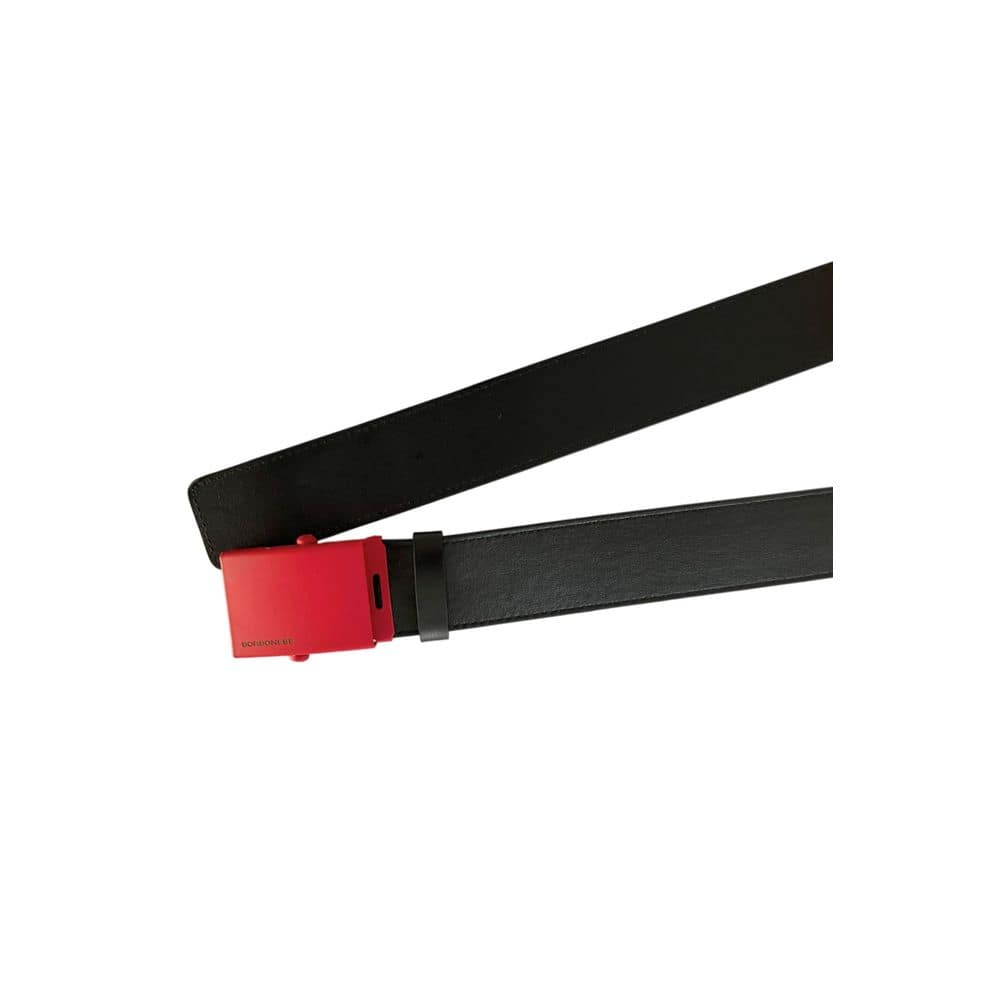 Borbonese Black Leather Men Belt - Image 3