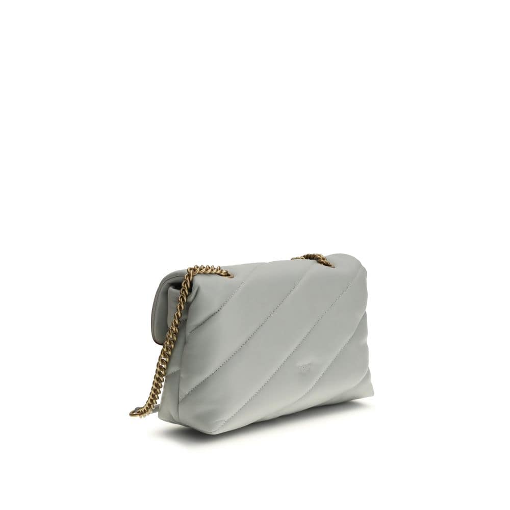 PINKO Gray Calf Leather Bos Taurus Shoulder Bag - Image 3