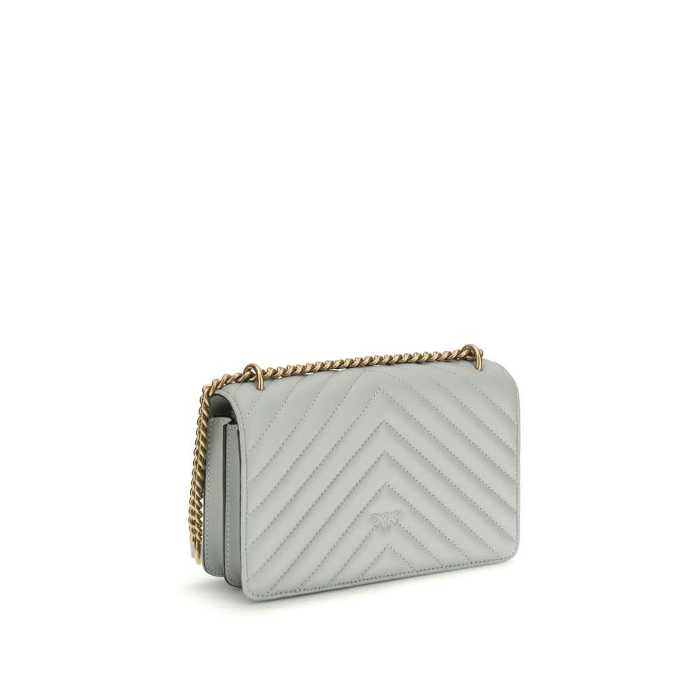 PINKO Gray Calf Leather Bos Taurus Shoulder Bag - Image 3