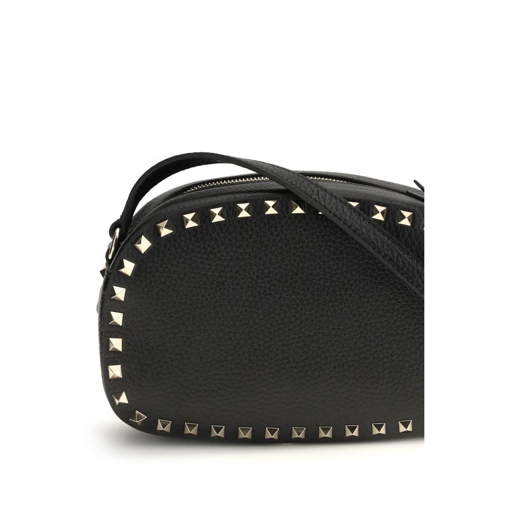 Valentino Garavani Black Calf Leather Bos Taurus Shoulder Bag - Image 4