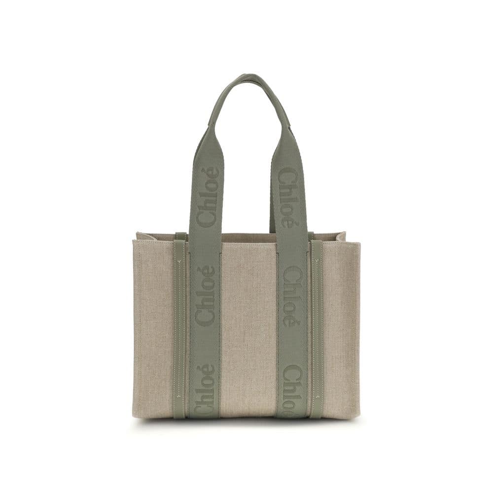 ChloƩ Beige Linen Shoulder Bag