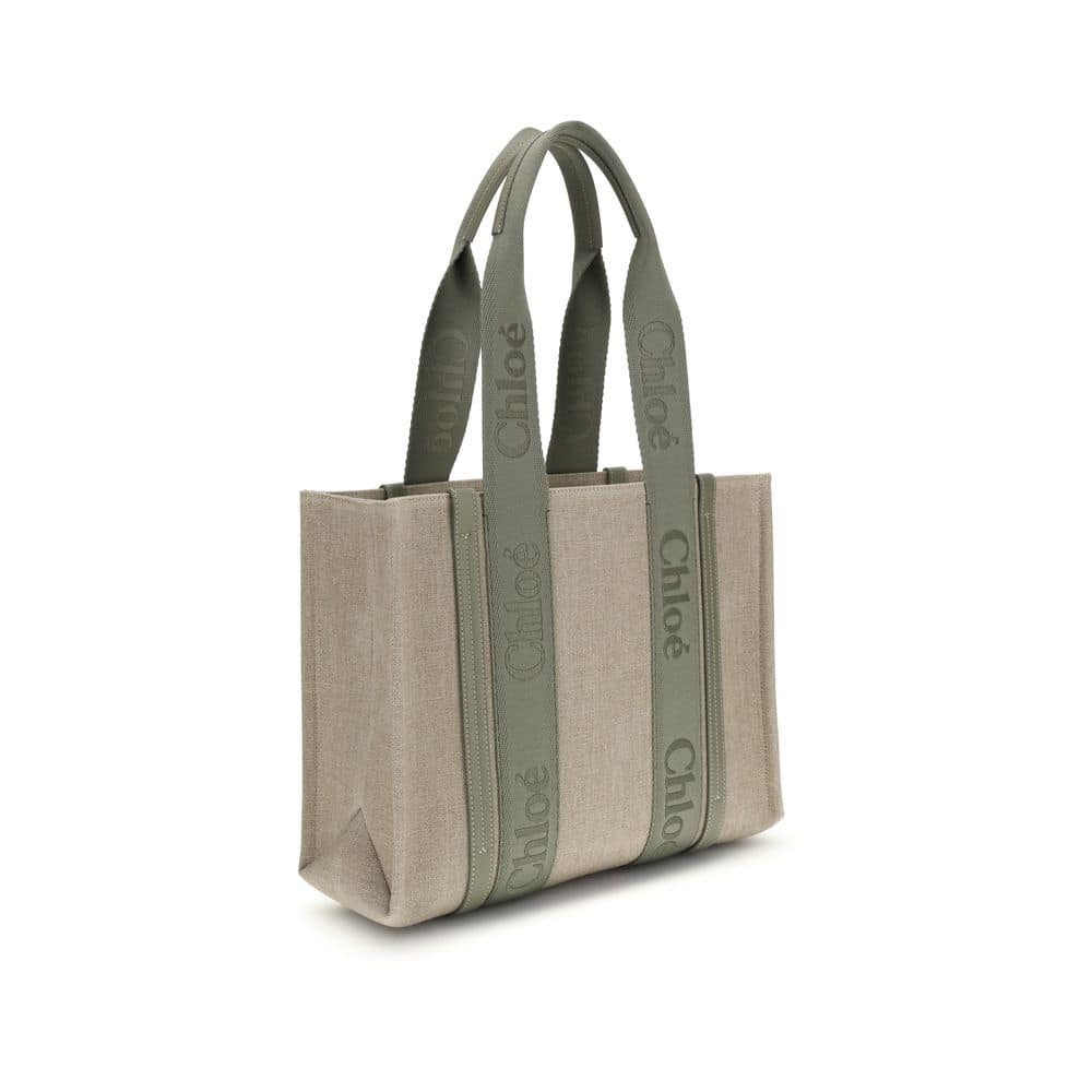 ChloƩ Beige Linen Shoulder Bag - Image 3