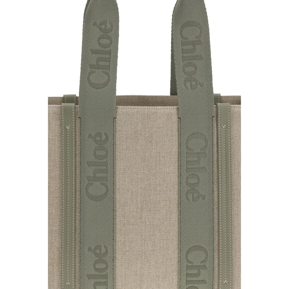 ChloƩ Beige Linen Shoulder Bag - Image 4
