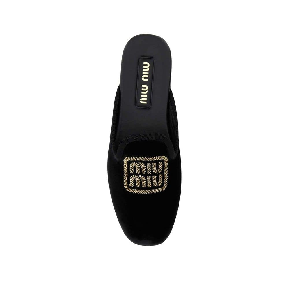 Miu Miu Black Calfskin Mules - Image 3