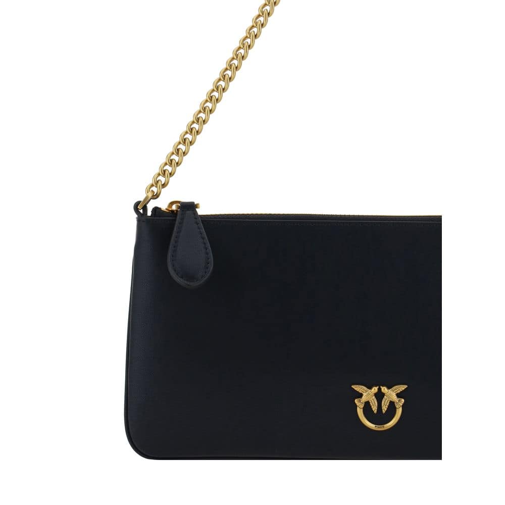 PINKO Black Calf Leather Bos Taurus Shoulder Bag - Image 4