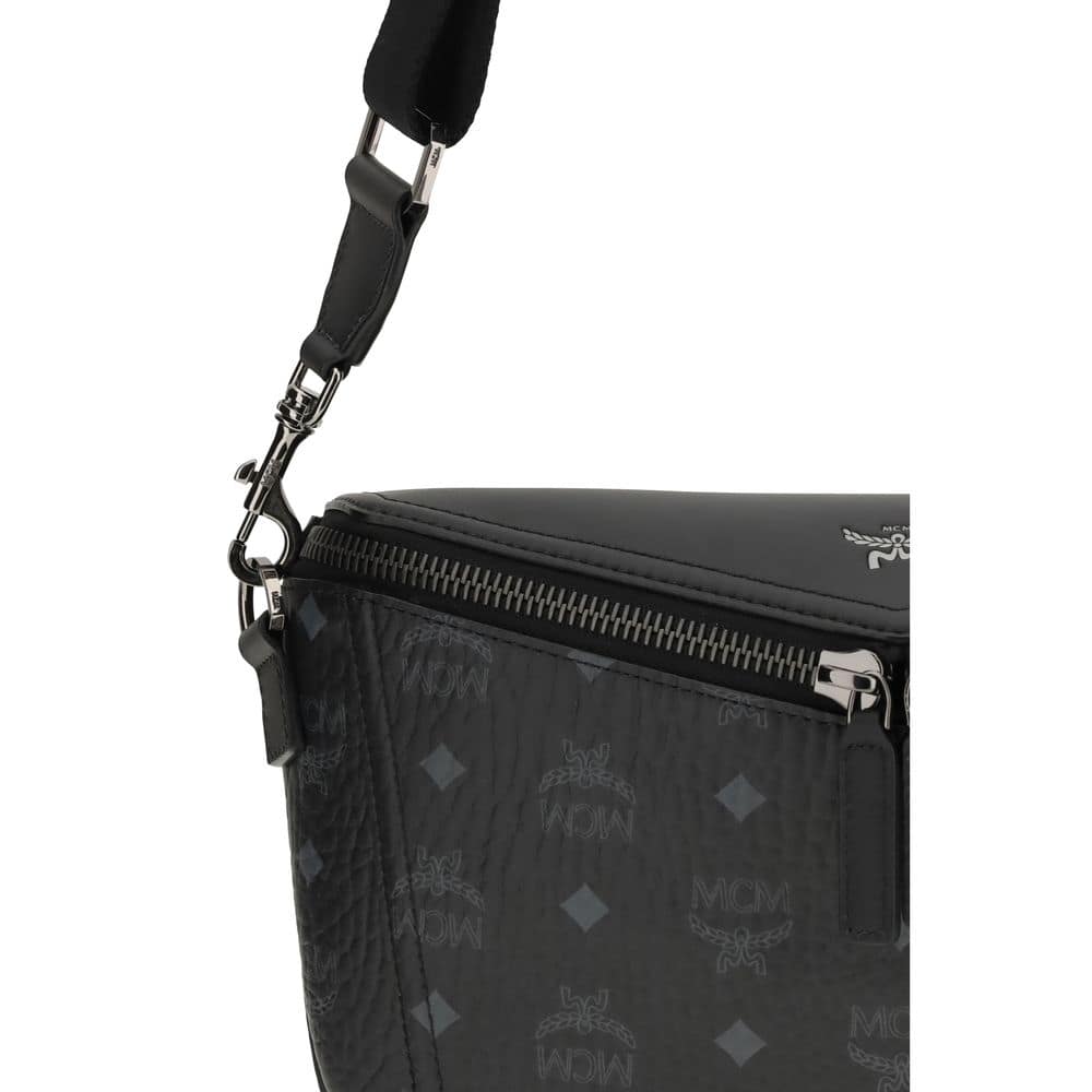 MCM Black Calf Leather Bos Taurus Shoulder Bag - Image 4