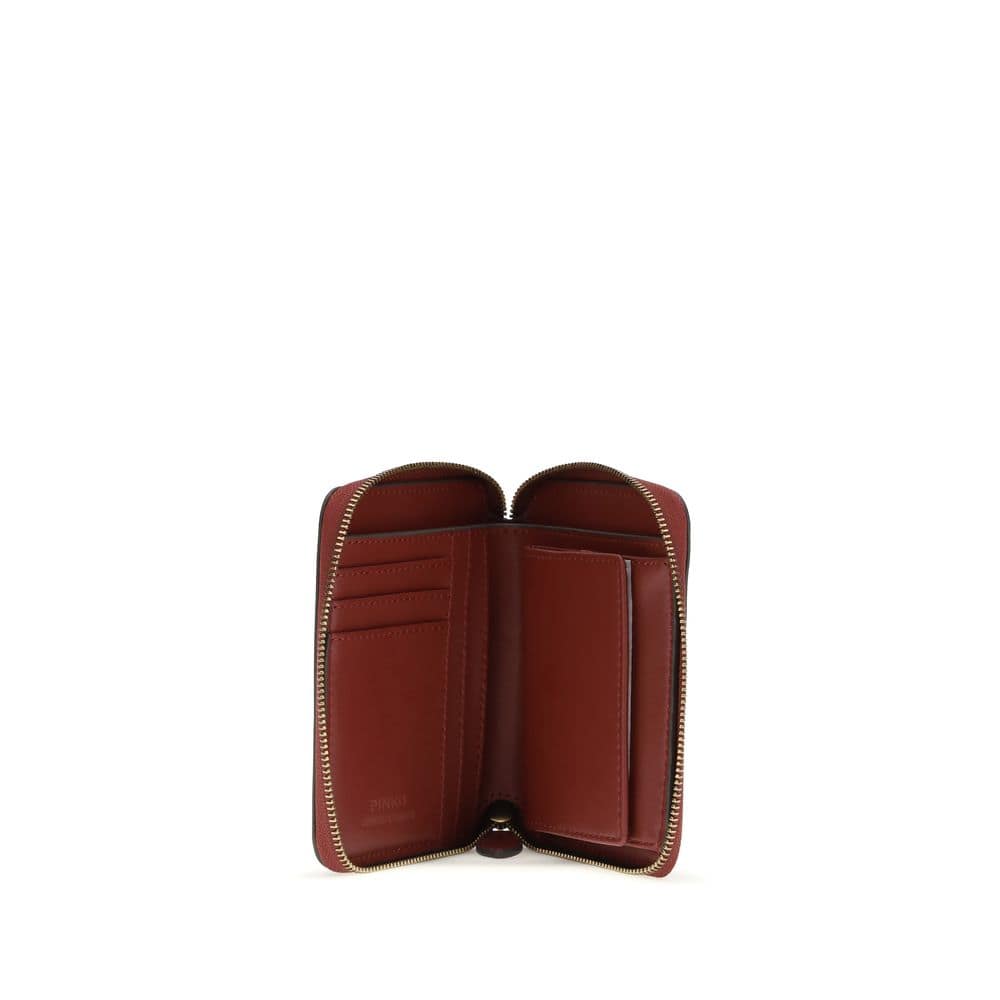 PINKO Bordeaux Calf Leather Bos Taurus Wallet - Image 3